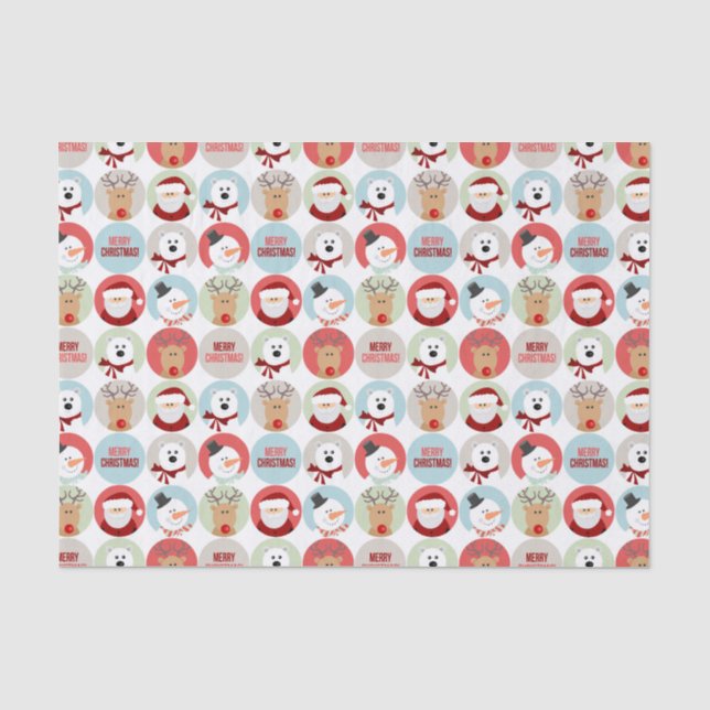 Cute Christmas Circles Tissue Paper (Front)