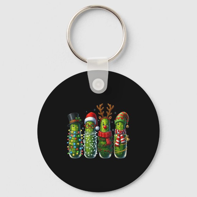Cute Christmas Ckle Squad Funny Family Holiday Cos Keychain (Front)