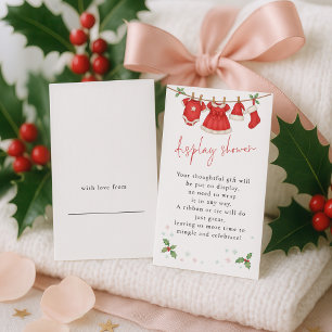 Cute Christmas Clothesline Display Baby Shower Enclosure Card