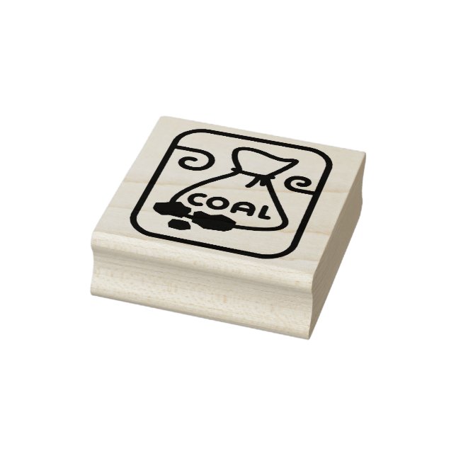 Cute Christmas Coal Rubber Stamp (Stamp)