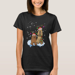 Cute Christmas Cocker Spaniel Santa Hats Reindeer T-Shirt