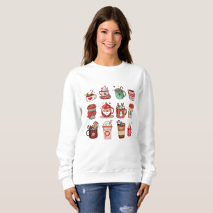 Cute Christmas Coffee Cocoa Retro Peppermint Sweatshirt