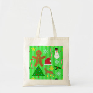 Cute Christmas Collage Holiday Pattern Tote Bag