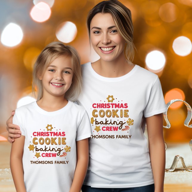Cute Christmas Cookie Baking Crew Family Matching  T-Shirt (Creator Uploaded)