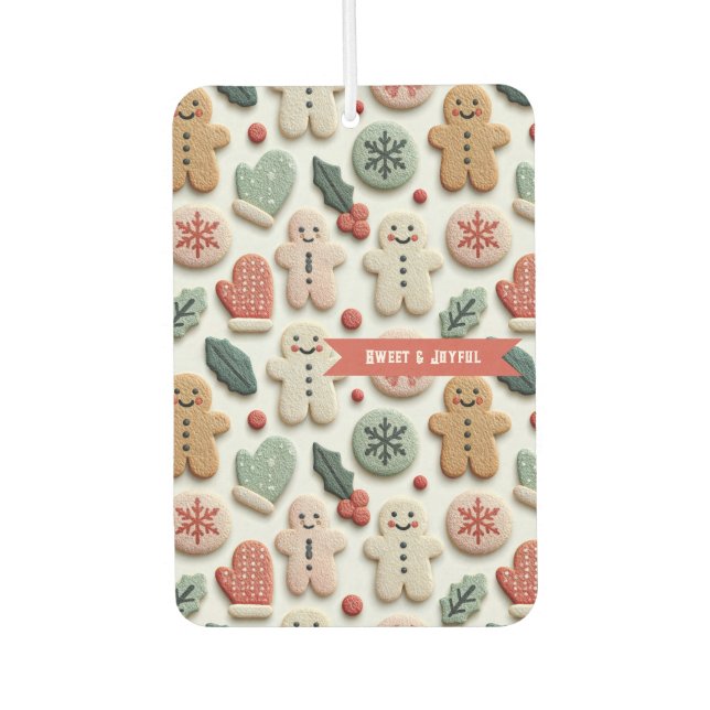 Cute Christmas Cookie Pattern Air Freshener (Front)