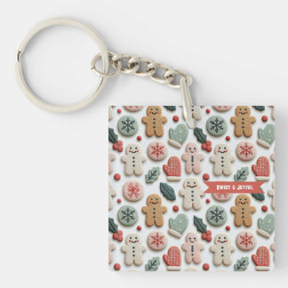 Cute Christmas Cookie Pattern Keychain
