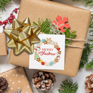 Cute Christmas Cookie Wreath Gift Favour Tags