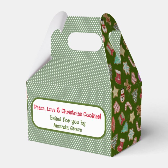Cute Christmas Cookies Favor Box (Front Side)
