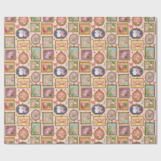 Cute Christmas coquette axolotl wrapping paper 