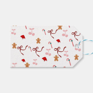 Cute Christmas Coquette Ribbon Gift Tag