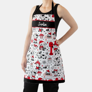 Cute Christmas Cow Bull Apron