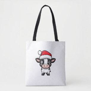 Cute Christmas Cow Xmas Comic Tote Bag