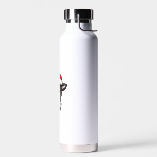 Cute Christmas Cow Xmas Comic Water Bottle