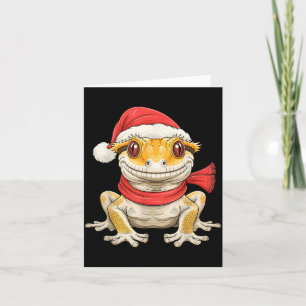 Cute Christmas Crested Gecko Santa  Card