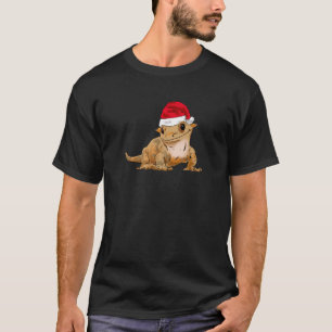 Cute Christmas Crested Gecko, Santa Hat, Santa Cre T-Shirt