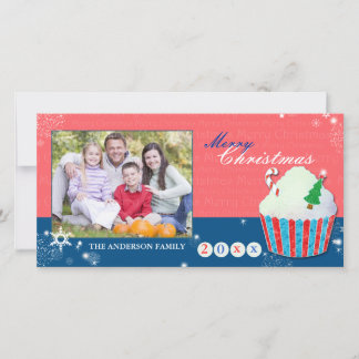 Cute Christmas Cupcake Holiday Greetings Photo