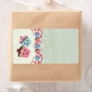 Cute Christmas Cupcakes Address Label