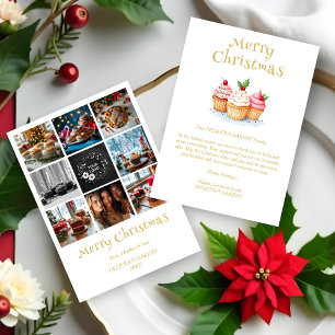 Cute Christmas Cupcakes Collage 8 Photos Business Holiday Card