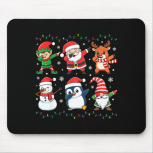 Cute Christmas Dabbing Santa Elf Reindeer Boys Gir Mouse Pad