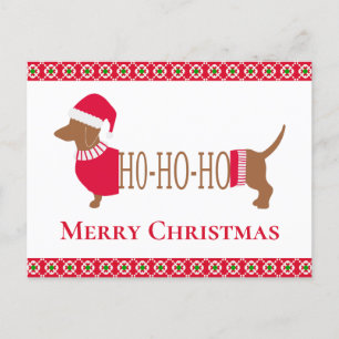 Cute Christmas Dachshund Dog Postcard