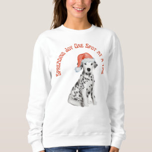 Cute Christmas Dalmatian Dog Shirt, Spreading Joy Sweatshirt