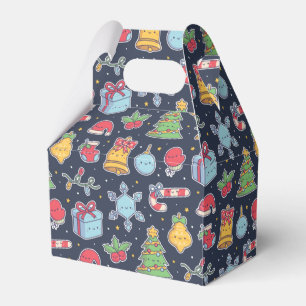 Cute Christmas Decorations Doodles Pattern Favor Box
