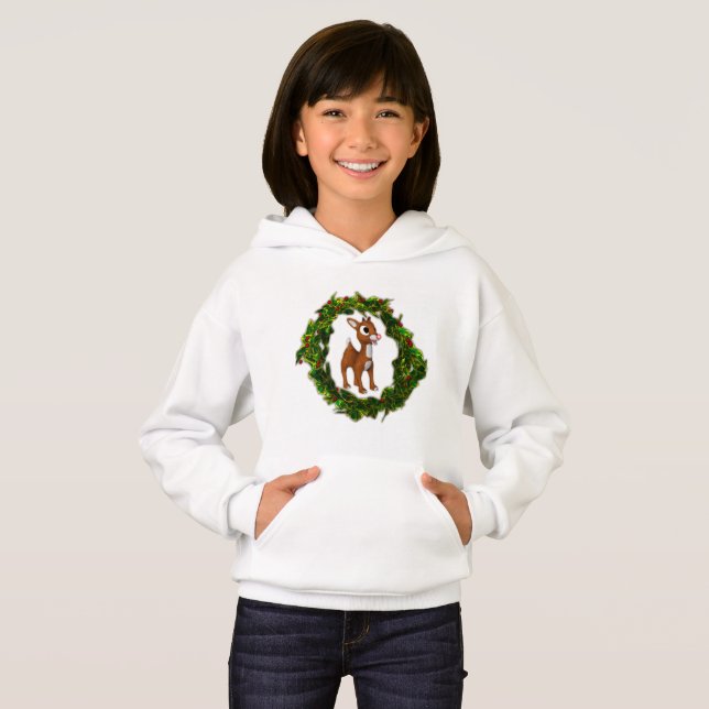 Cute Christmas Deer and Wreath (Front Full)