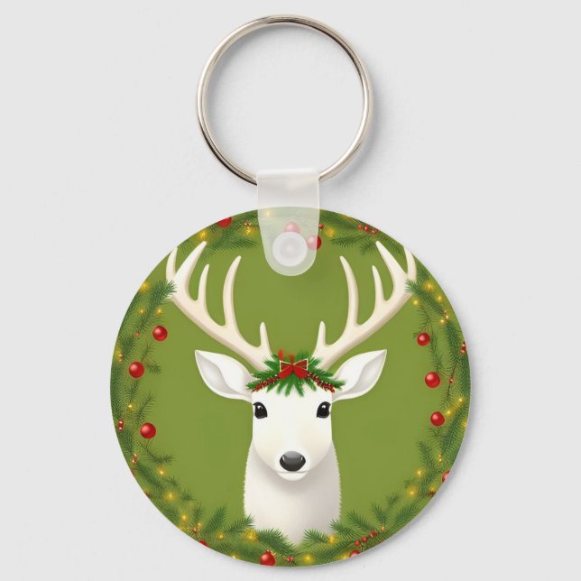 Cute christmas deer  keychain (Front)