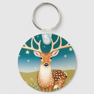 Cute christmas deer keychain