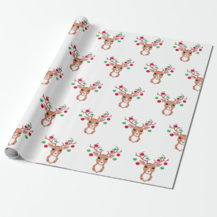 Cute Christmas Deer Wrapping Paper