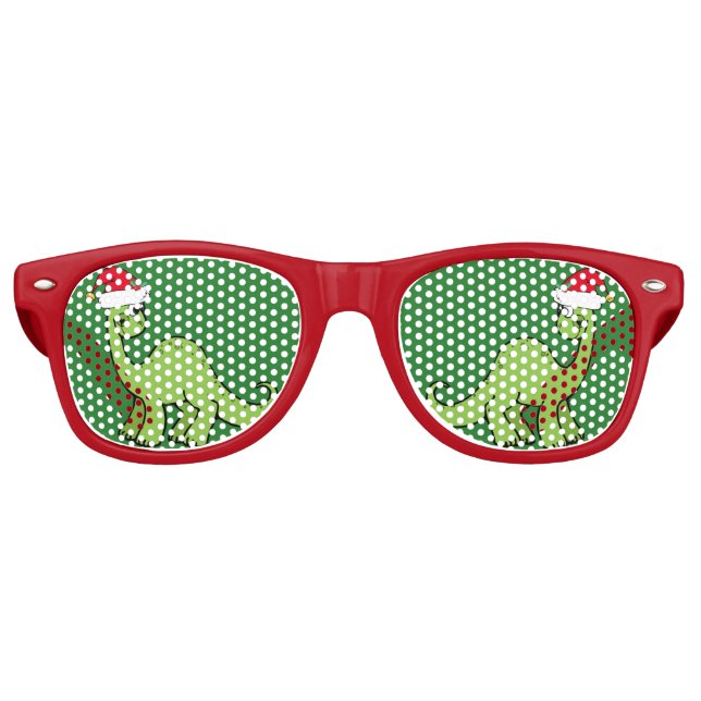 Cute Christmas Dinosaur Retro Sunglasses (Front)