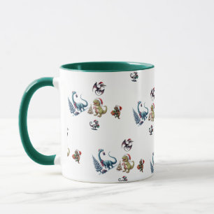 Cute Christmas Dinosaurs Mug