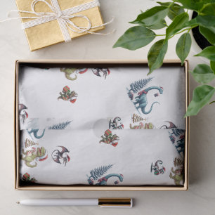 Cute Christmas Dinosaurs Tissue Paper