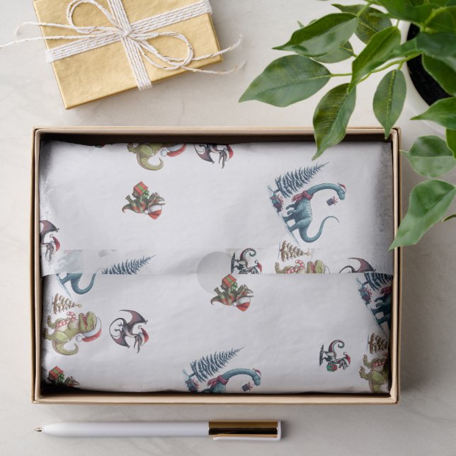 Cute Christmas Dinosaurs  Tissue Paper (Gift)