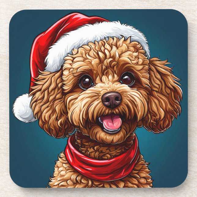 Cute christmas dog coaster (Front)
