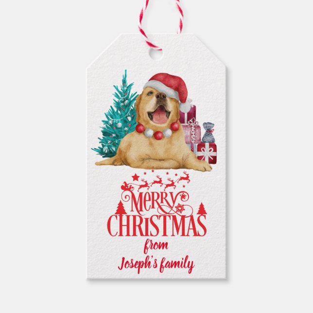 Cute christmas dog gift tags (Front)