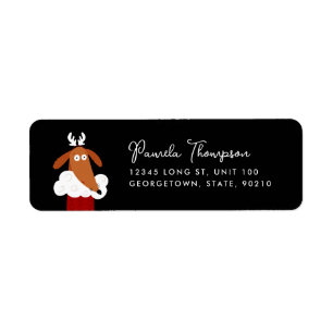 Cute Christmas Dog in Red Stocking Customizable