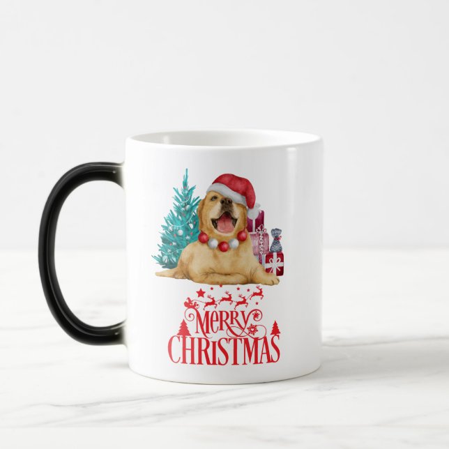 Cute christmas dog  magic mug (Left)