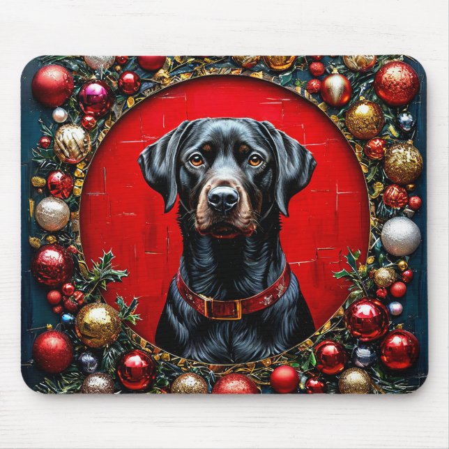 Cute christmas dog mouse pad (Front)
