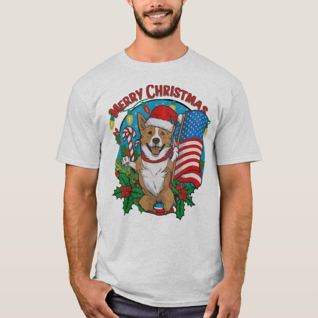 Cute Christmas Dog T-Shirt (Front)