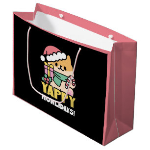 Cute Christmas Dog - Yappy Howlidays Large Gift Bag