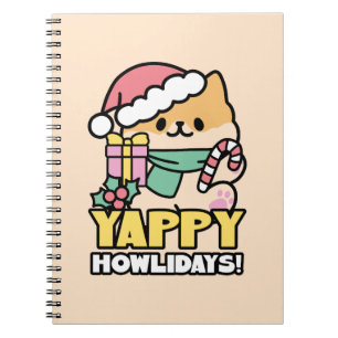 Cute Christmas Dog - Yappy Howlidays Notebook