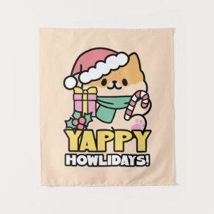 Cute Christmas Dog - Yappy Howlidays  Tapestry