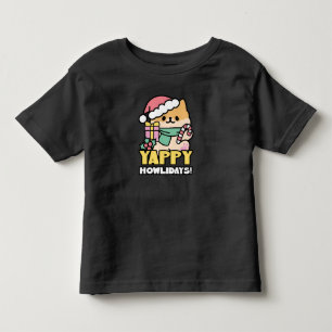 Cute Christmas Dog - Yappy Howlidays  Toddler T-shirt