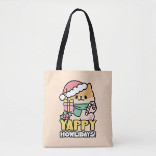 Cute Christmas Dog - Yappy Howlidays  Tote Bag