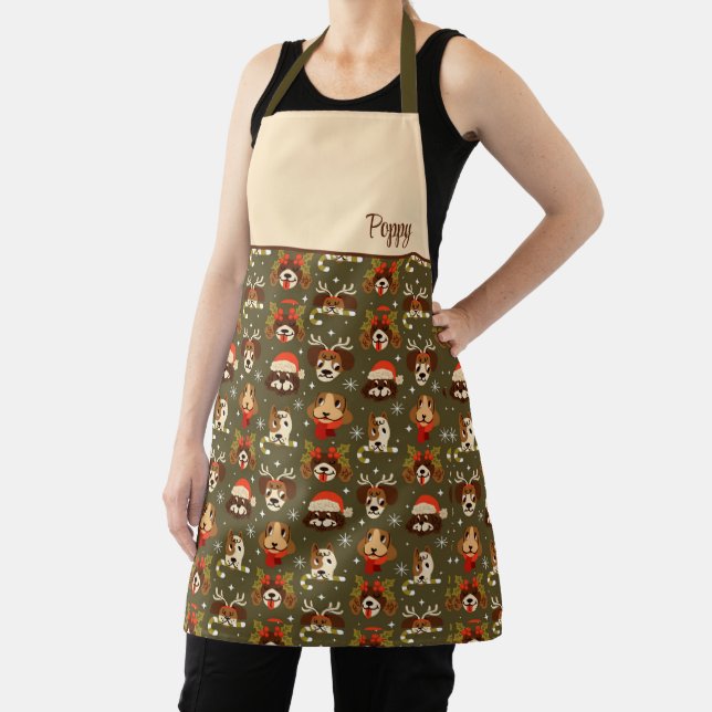 Cute Christmas Dogs Apron (Insitu)