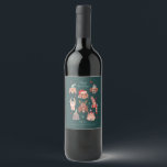 Cute Christmas Dogs Meowy  Wine Label<br><div class="desc">Cute and funny Christmas wine label featuring hand drawn illustration of various dogs wearing winter accessories. The text says "happy howlidays."</div>