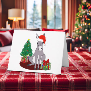 Cute Christmas Donkey Holiday Card