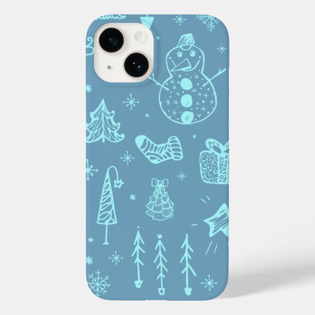 Cute Christmas Doodle Drawing Illustration | Case-Mate iPhone Case (Back)