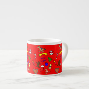 Cute christmas doodles espresso cup